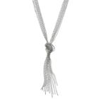 Knotted Multi Strand Necklace, Women's, Silver