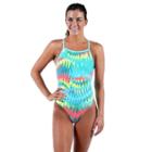Women's Dolfin Uglies V-2 Printed One-piece Swimsuit, Size: 24 Comp, Light Pink