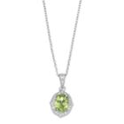 Radiant Gem Sterling Silver Peridot & Diamond Accent Pendant, Women's, Size: 18, Green Oth