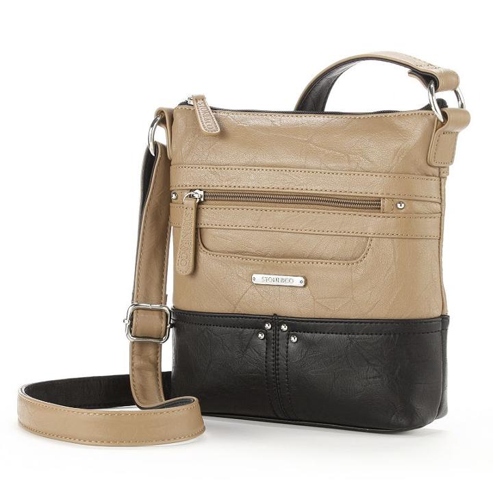 Stone And Co. Lydia Leather Crossbody Bag, Women's, Grey (charcoal)