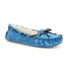 Women's So&reg; Crushed Velvet Moccasin Slippers, Size: Xl, Turquoise/blue (turq/aqua)