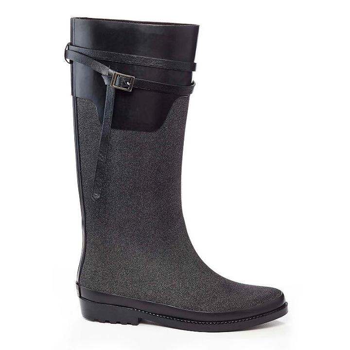 Henry Ferrera Ambiance Women's Water-resistant Rain Boots, Size: 10, Dark Grey
