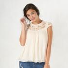 Women's Lc Lauren Conrad Pleated Top, Size: Large, White Oth