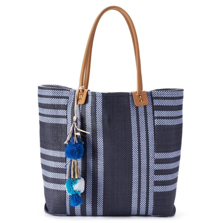 Sonoma Goods For Life&trade; Seagrass Striped Tote, Women's, Blue