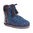 Muk Luks Amira Women's Knit Bootie Slippers, Size: Medium, Blue (navy)