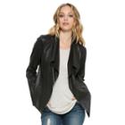 Women's E By Elan Draped Open-front Jacket, Size: Medium, Black