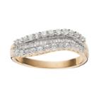 1/2 Carat T.w. Diamond 10k Gold Wavy Ring, Women's, Size: 7, White