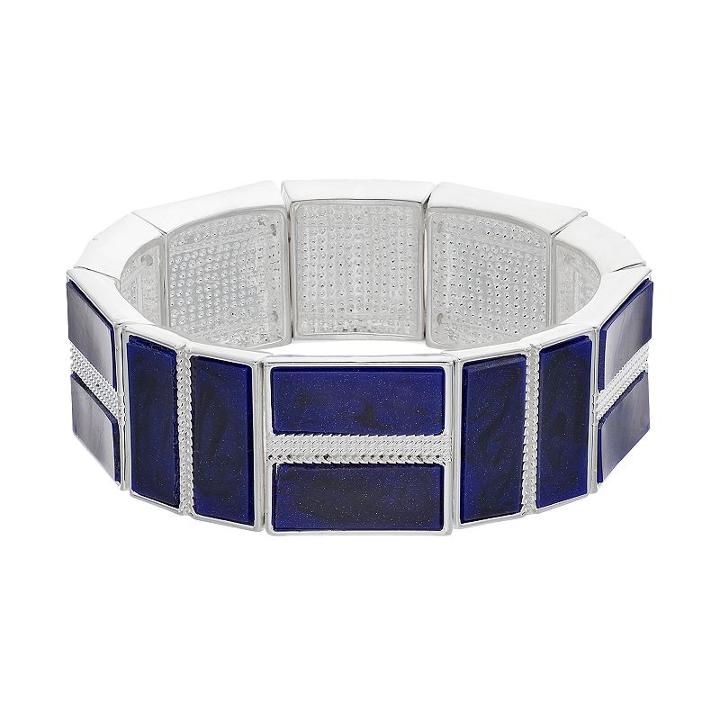 Chaps Blue Rectangular Stretch Bracelet, Women's, Navy
