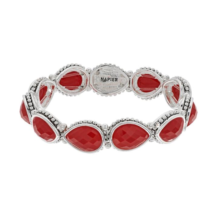 Napier Teardrop Link Stretch Bracelet, Women's, Red