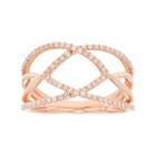 10k Gold 1/3 Carat T.w. Diamond Openwork Ring, Women's, Size: 10, White