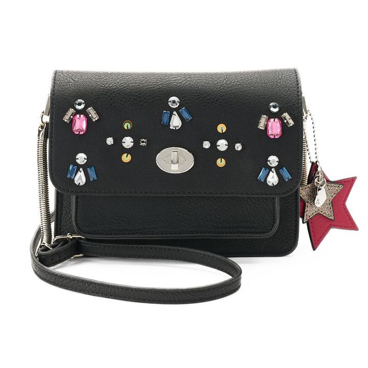 Candie's&reg; Lucy Rhinestone Flap Crossbody Bag, Women's, Grey