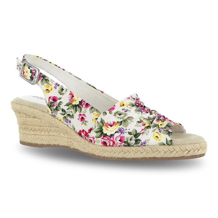 Easy Street Kindly Women's Espadrille Wedge Sandals, Size: Medium (8), White Oth
