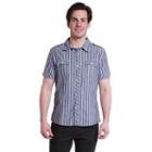 Men's Excelled Slim-fit Striped Button-down Shirt, Size: Large, Blue