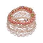 Mudd&reg; Pink Beaded Stretch Bracelet Set, Women's