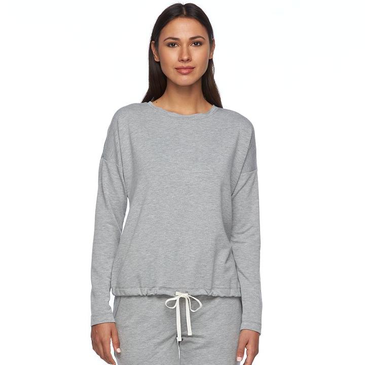 Women's Sonoma Goods For Life™ The Everyday Banded Bottom Lounge Sweatshirt, Size: Large, Grey
