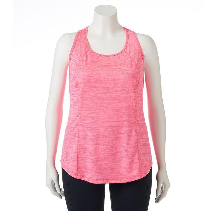 Plus Size Tek Gear® Easy Fit Space-dye Racerback Performance Tank, Women's, Size: 1xl, Brt Pink