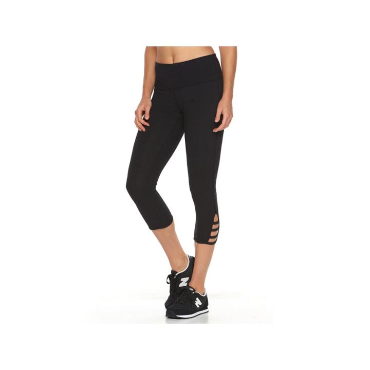 Women's Tek Gear&reg; Lattice Yoga Capris, Size: Large, Black