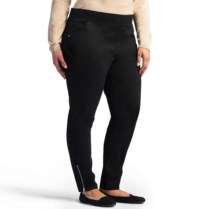 Plus Size Lee Annika Tapered Pants, Women's, Size: 25 - Regular, Black