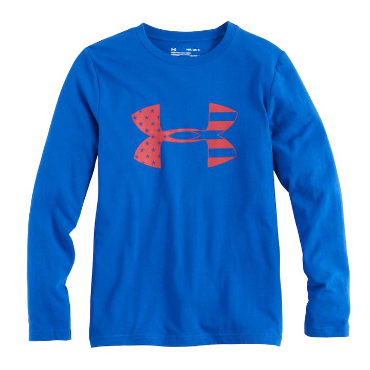 Boys 8-20 Under Armour American Flag Logo Tee, Size: Medium, Blue