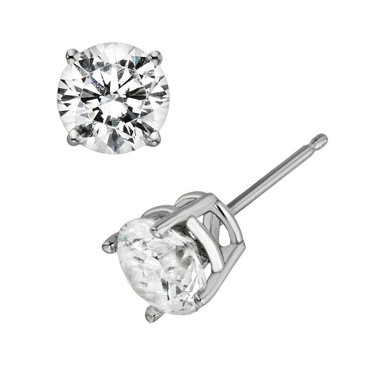 Diamonore Sterling Silver 1-ct. T.w. Simulated Diamond Stud Earrings, Women's, White