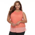 Plus Size Apt. 9&reg; Lace Tank, Women's, Size: 2xl, Med Pink