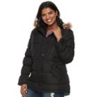 Juniors' Plus Size Urban Republic Puffer Anorak Jacket, Teens, Size: 1xl, Black