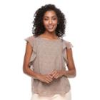 Women's Apt. 9&reg; Ruffle Chiffon Top, Size: Large, Grey