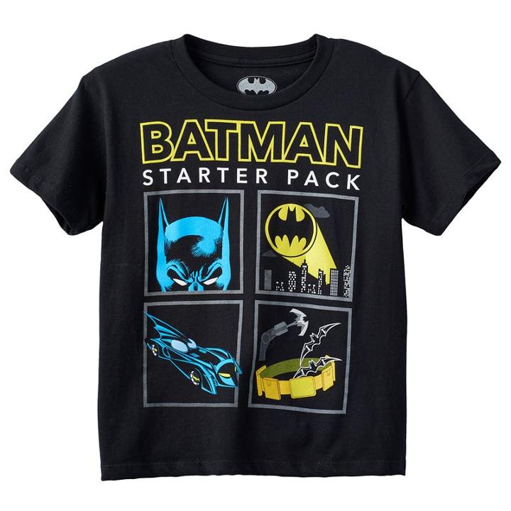 Boys 4-7 Dc Comics Batman Starter Pack Tee, Boy's, Size: L (7), Black