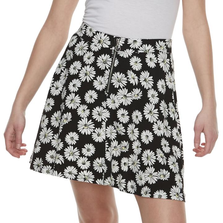 Juniors' So&reg; Zip-front Skater Skirt, Teens, Size: Small, Oxford