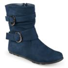 Journee Katty Girls' Midcalf Boots, Size: 1, Blue (navy)