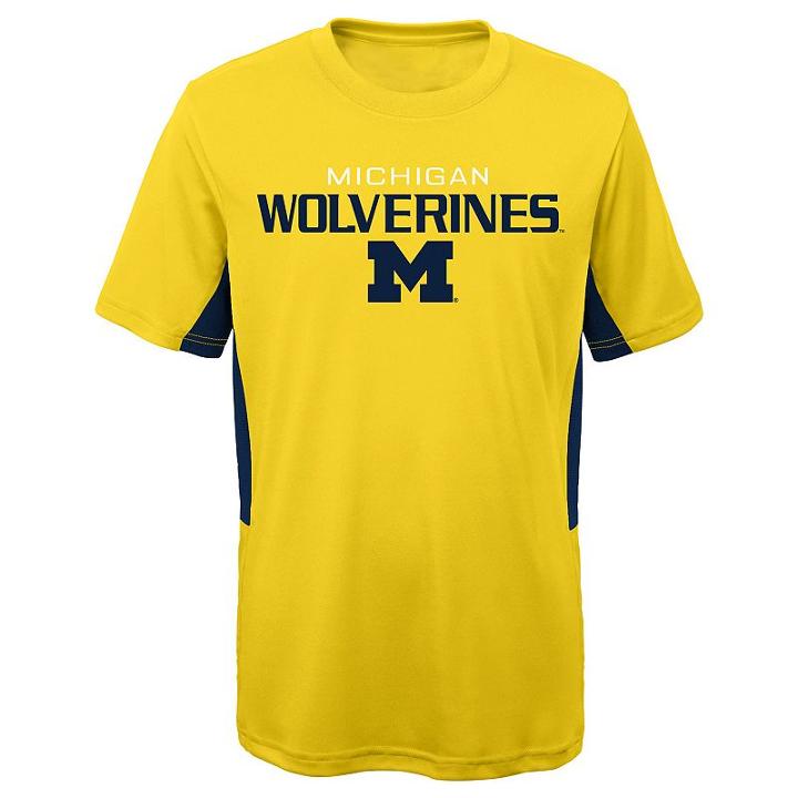 Boys 8-20 Michigan Wolverines Mainframe Performance Tee, Size: S 8, Gold