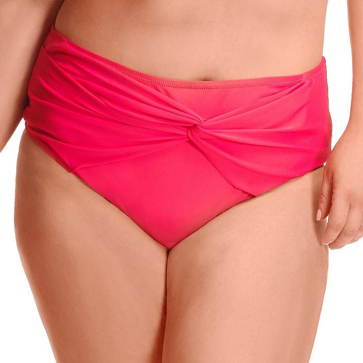 Plus Size Paramour Twisted High-waisted Bikini Bottoms, Women's, Size: 2xl, Brt Red