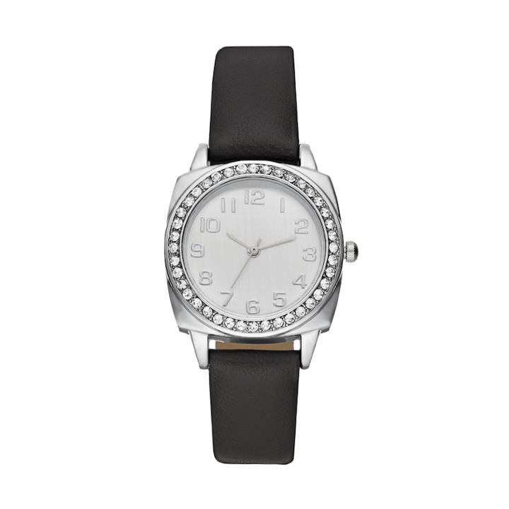 Women's Crystal Watch, Size: Small, Black