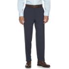 Men's Chaps Classic-fit Plaid Blue Wool-blend Performance Suit Pants, Size: 32x34 (navy)