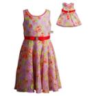 Girls 4-14 Dollie & Me Floral Overlay Dress Set, Girl's, Size: 6x, Lt Purple