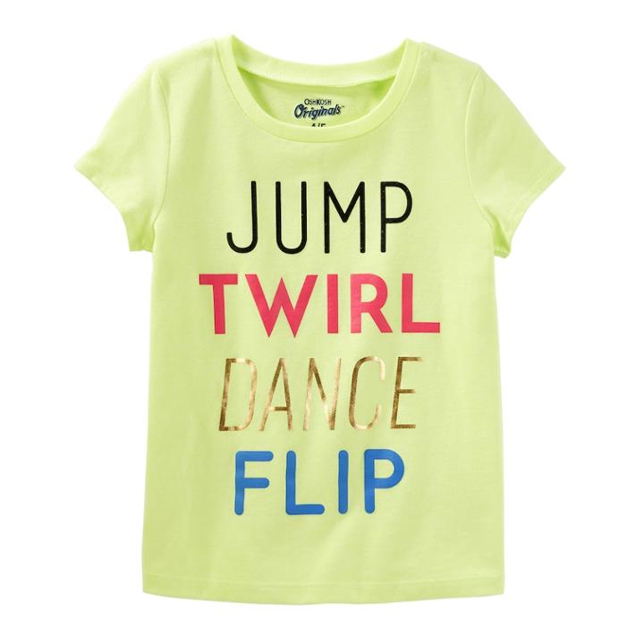 Girls 4-8 Oshkosh B'gosh&reg; Jump Twirl Dance Flip Tee, Size: 6-6x, Yellow