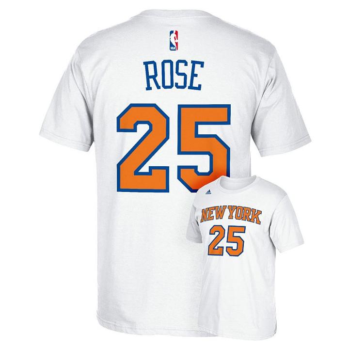 Men's Adidas New York Knicks Derrick Rose Player Tee, Size: Medium, White