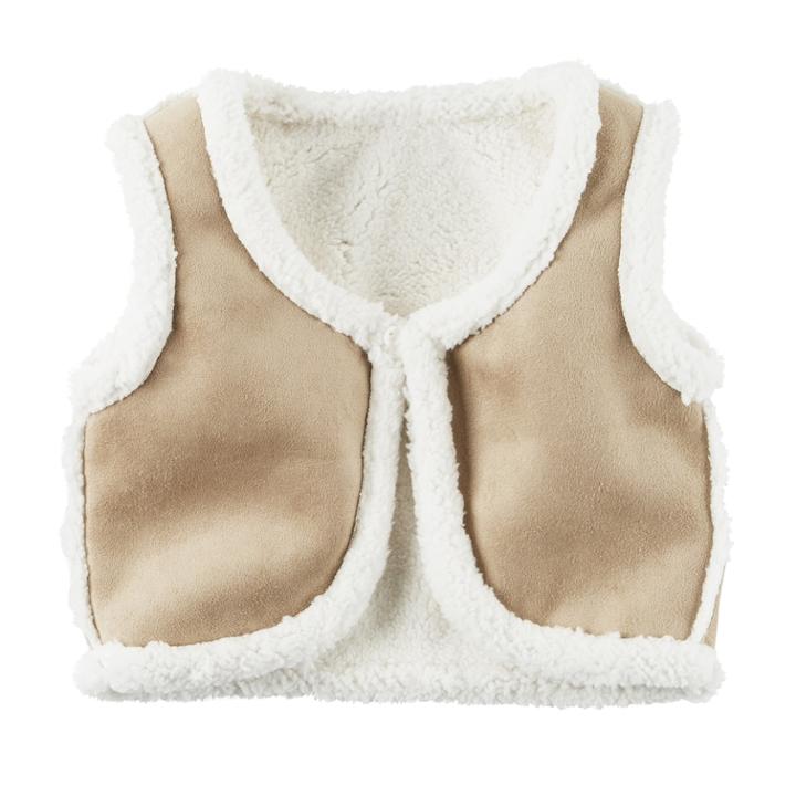 Toddler Girl Carter's Fleece-lined Faux-suede Vest, Size: 3t, Beige Oth
