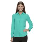 Women's Apt. 9&reg; Georgette Blouse, Size: Medium, Turquoise/blue (turq/aqua)