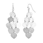 Lc Lauren Conrad Openwork Leaf Nickel Free Kite Earrings, Women's, Silver