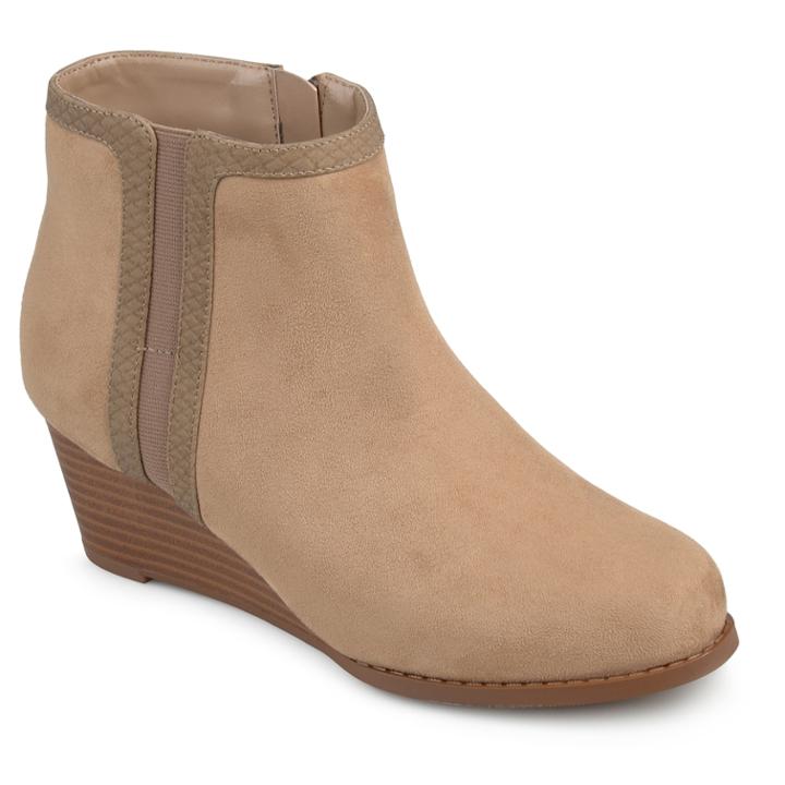 Journee Collection Padme Women's Wedge Ankle Boots, Size: Medium (8), Med Beige
