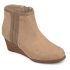 Journee Collection Padme Women's Wedge Ankle Boots, Size: Medium (8), Med Beige