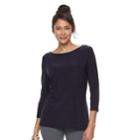 Women's Croft & Barrow&reg; Ballet Neck Top, Size: Small, Drk Purple