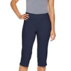 Petite Dana Buchman Millennium Pull-on Capris, Women's, Size: M Petite, Blue (navy)