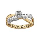 Sweet Sentiments 14k Gold Over Silver And Sterling Silver Diamond Accent Claddagh Ring, Women's, Size: 5, Multicolor