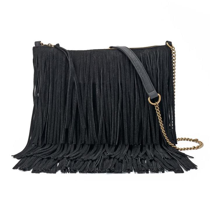 Sonoma Goods For Life&trade; Marguerite Fringed Crossbody Bag, Women's, Black