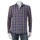 Men's Michael Brandon Southern Vintage Plaid Button-down Shirt, Size: Xl, Brt Orange
