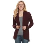 Women's Sonoma Goods For Life&trade; High-low Cardigan Sweater, Size: Medium, Dark Red