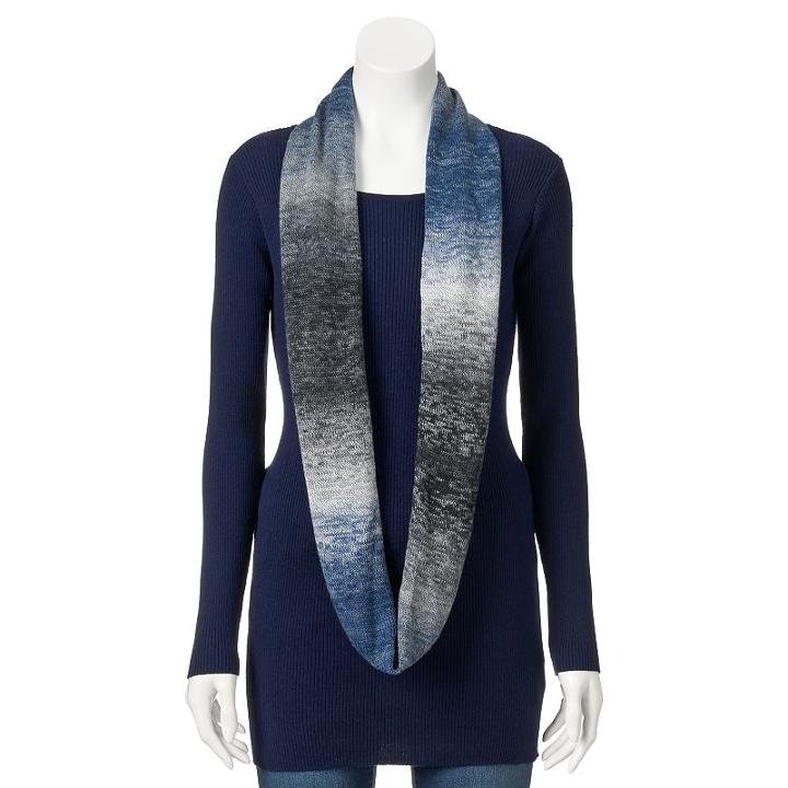 Women's Ab Studio Scarf & Tunic Sweater, Size: Medium, Ovrfl Oth