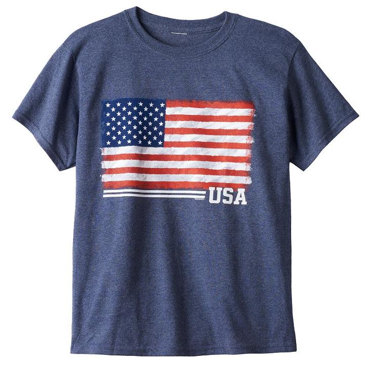 Boys 8-20 Usa Flag Core Value Tee, Boy's, Size: Medium, Blue (navy)